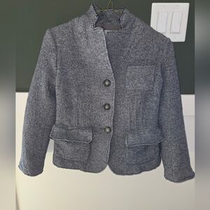 Banana Republic Heather Gray Textured Wool Jacket